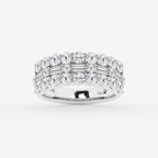 GWA159 - product video for 2 1/8 ctw Round & Baguette Lab Grown Diamond Triple Row Ring