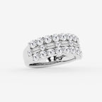 GWA159 - Additional Image 1 for  2 1/8 ctw Round & Baguette Lab Grown Diamond Triple Row Ring