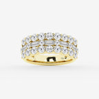 GWA159 - product video for 2 1/8 ctw Round & Baguette Lab Grown Diamond Triple Row Ring