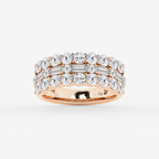 GWA159 - product video for 2 1/8 ctw Round & Baguette Lab Grown Diamond Triple Row Ring