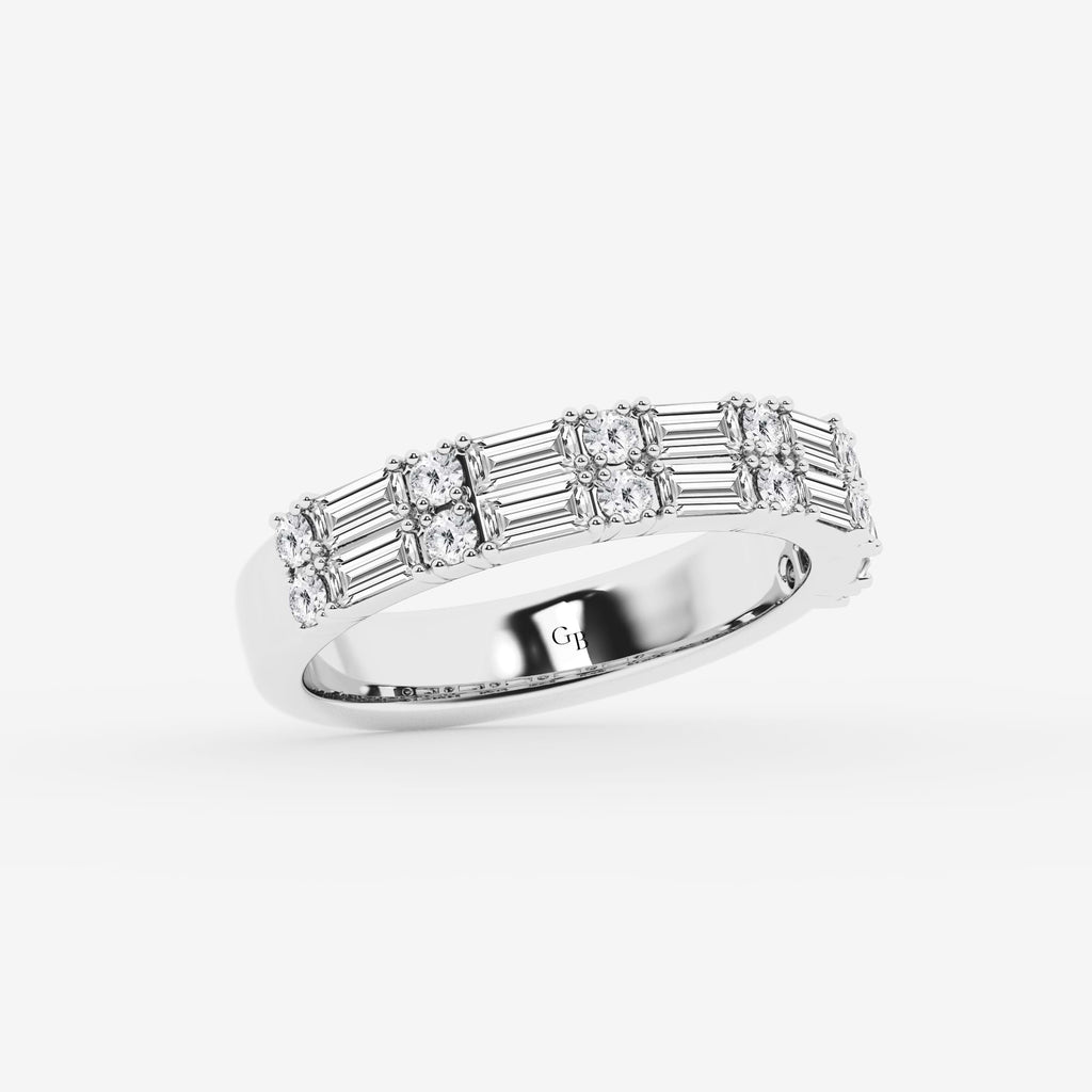 GWA160 - Additional Image 1 for  1 ctw Round & Baguette Lab Grown Diamond Double Row Ring