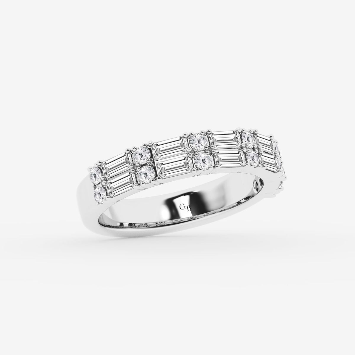 GWA160 - Additional Image 1 for  1 ctw Round & Baguette Lab Grown Diamond Double Row Ring