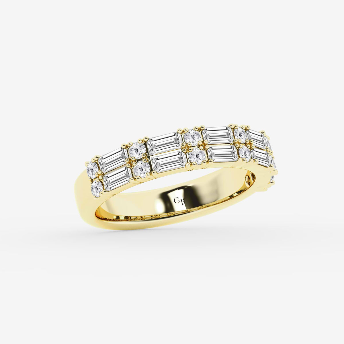 GWA160 - Additional Image 1 for  1 ctw Round & Baguette Lab Grown Diamond Double Row Ring