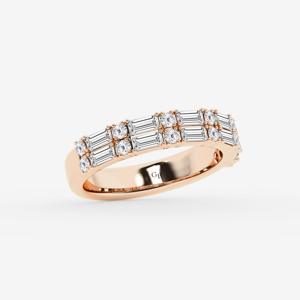 GWA160 - Additional Image 1 for  1 ctw Round & Baguette Lab Grown Diamond Double Row Ring