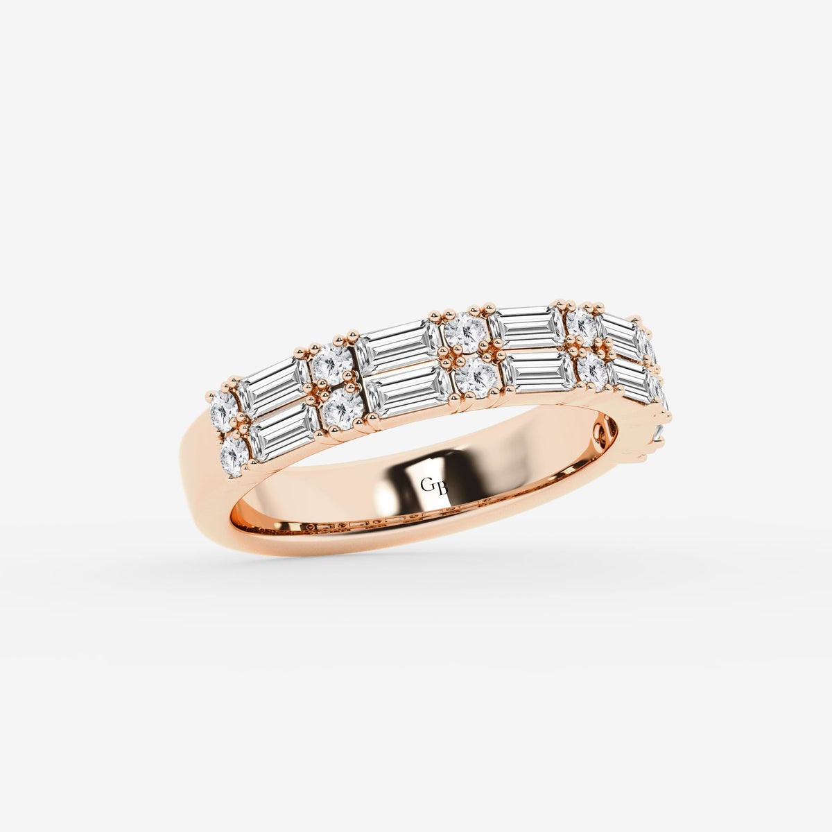 GWA160 - Additional Image 1 for  1 ctw Round & Baguette Lab Grown Diamond Double Row Ring