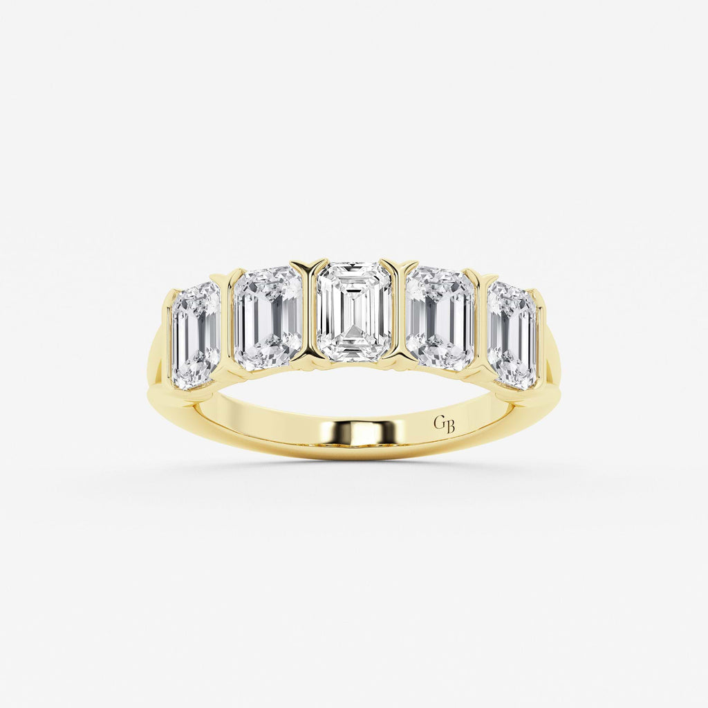 GWA161 - 2 1/2 ctw Emerald Lab Grown Diamond Five Stone Anniversary Band