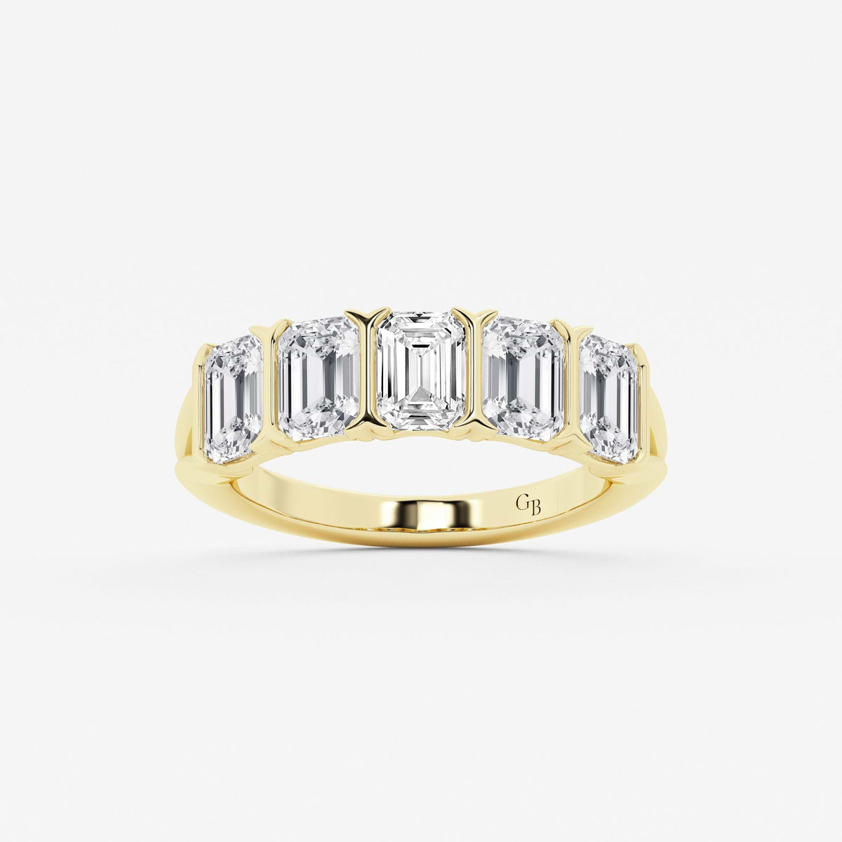 GWA161 - 2 1/2 ctw Emerald Lab Grown Diamond Five Stone Anniversary Band