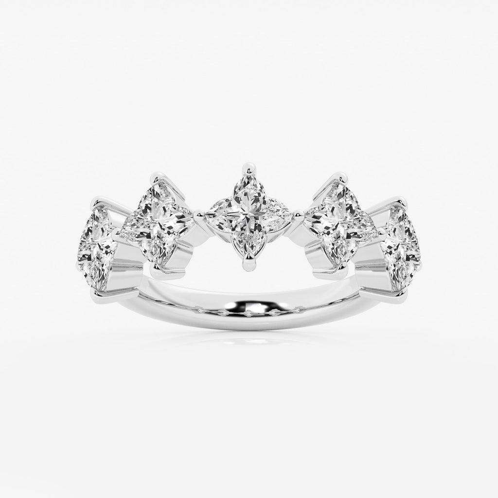 GWA163 - 3 ctw Flower Lab Grown Diamond Five Stone Anniversary Band