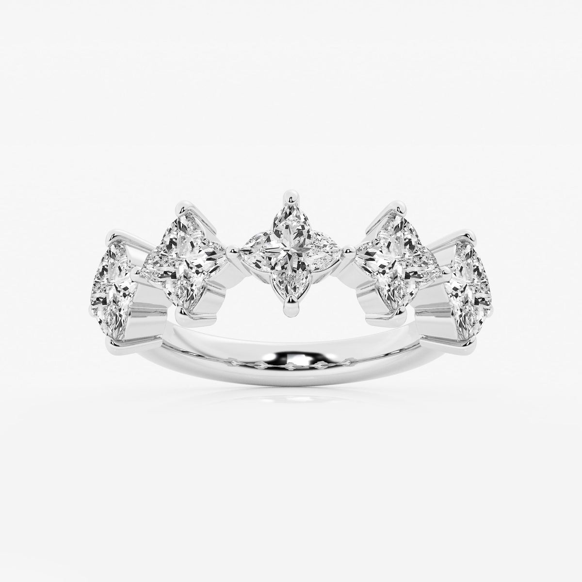 GWA163 - 3 ctw Flower Lab Grown Diamond Five Stone Anniversary Band