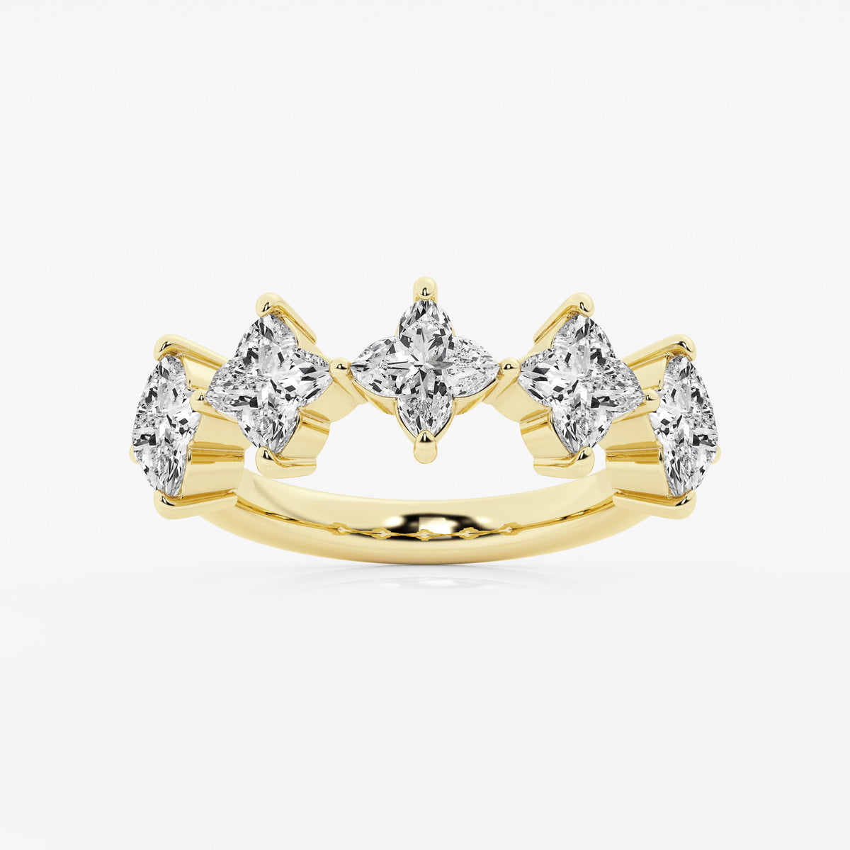 GWA163 - 3 ctw Flower Lab Grown Diamond Five Stone Anniversary Band