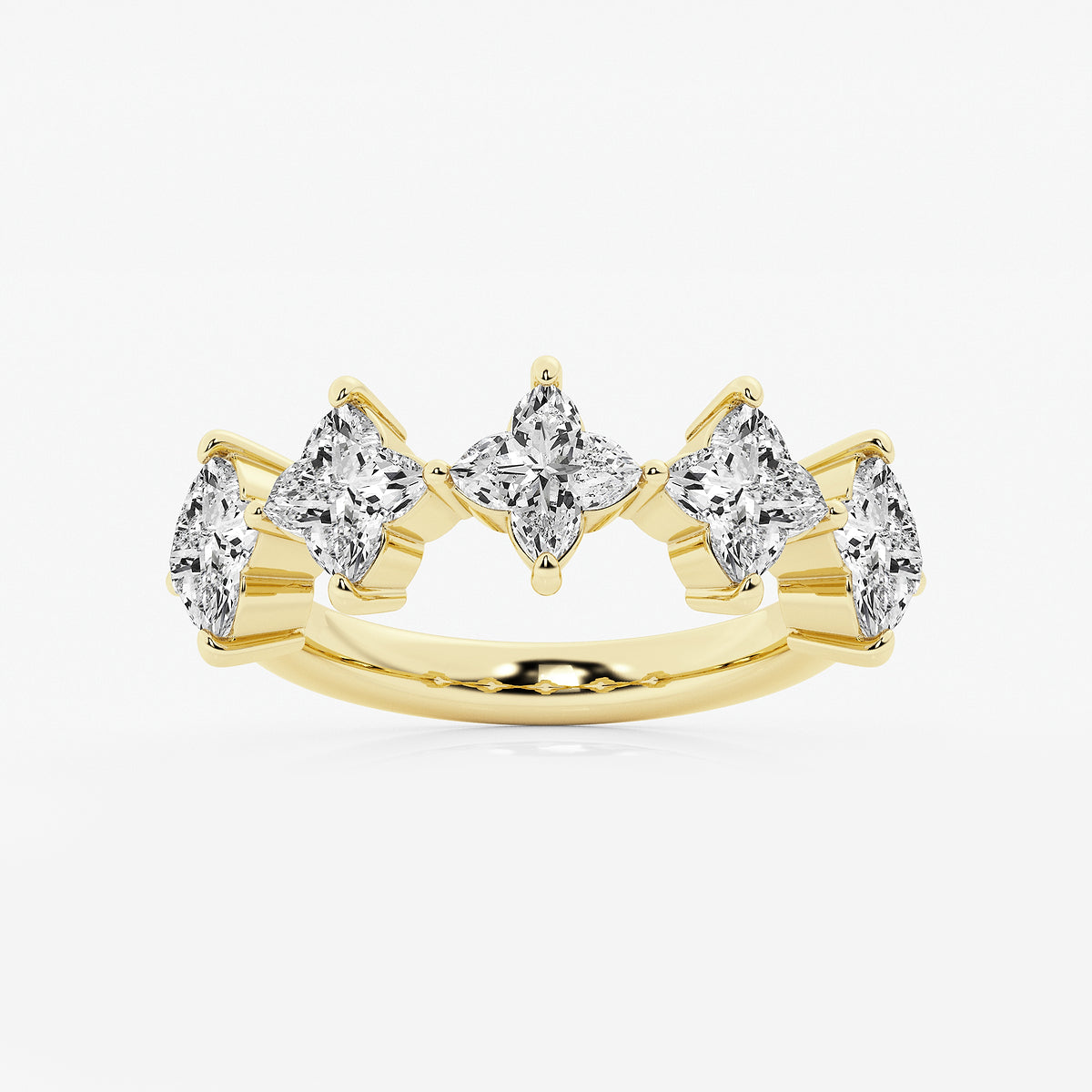 GWA163 - product video for 3 ctw Flower Lab Grown Diamond Five Stone Anniversary Band
