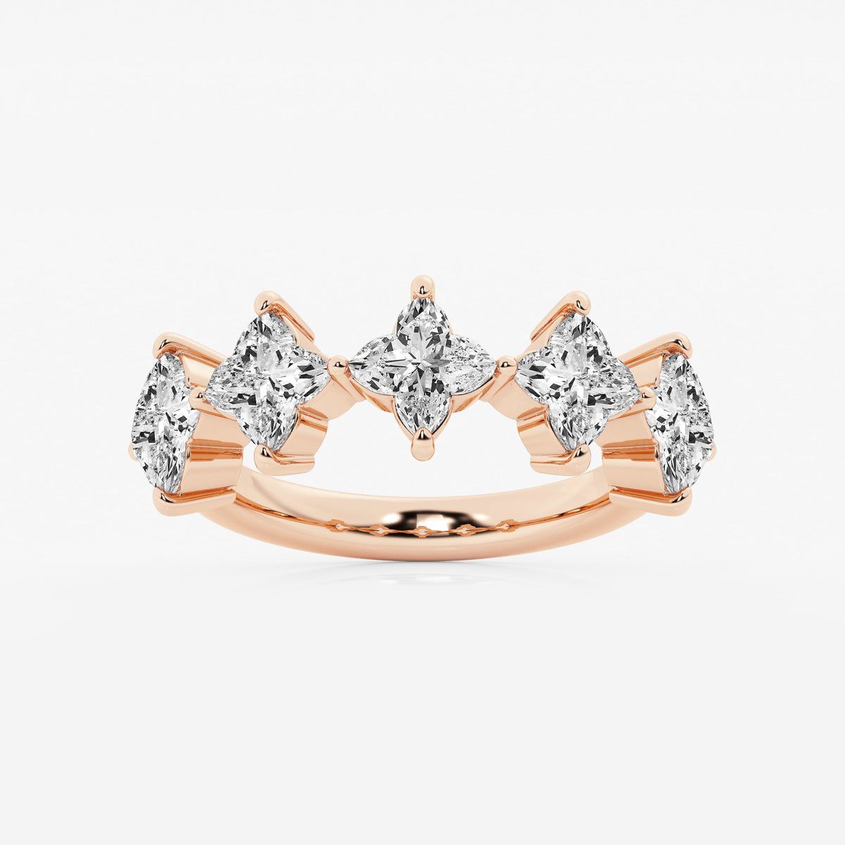GWA163 - 3 ctw Flower Lab Grown Diamond Five Stone Anniversary Band