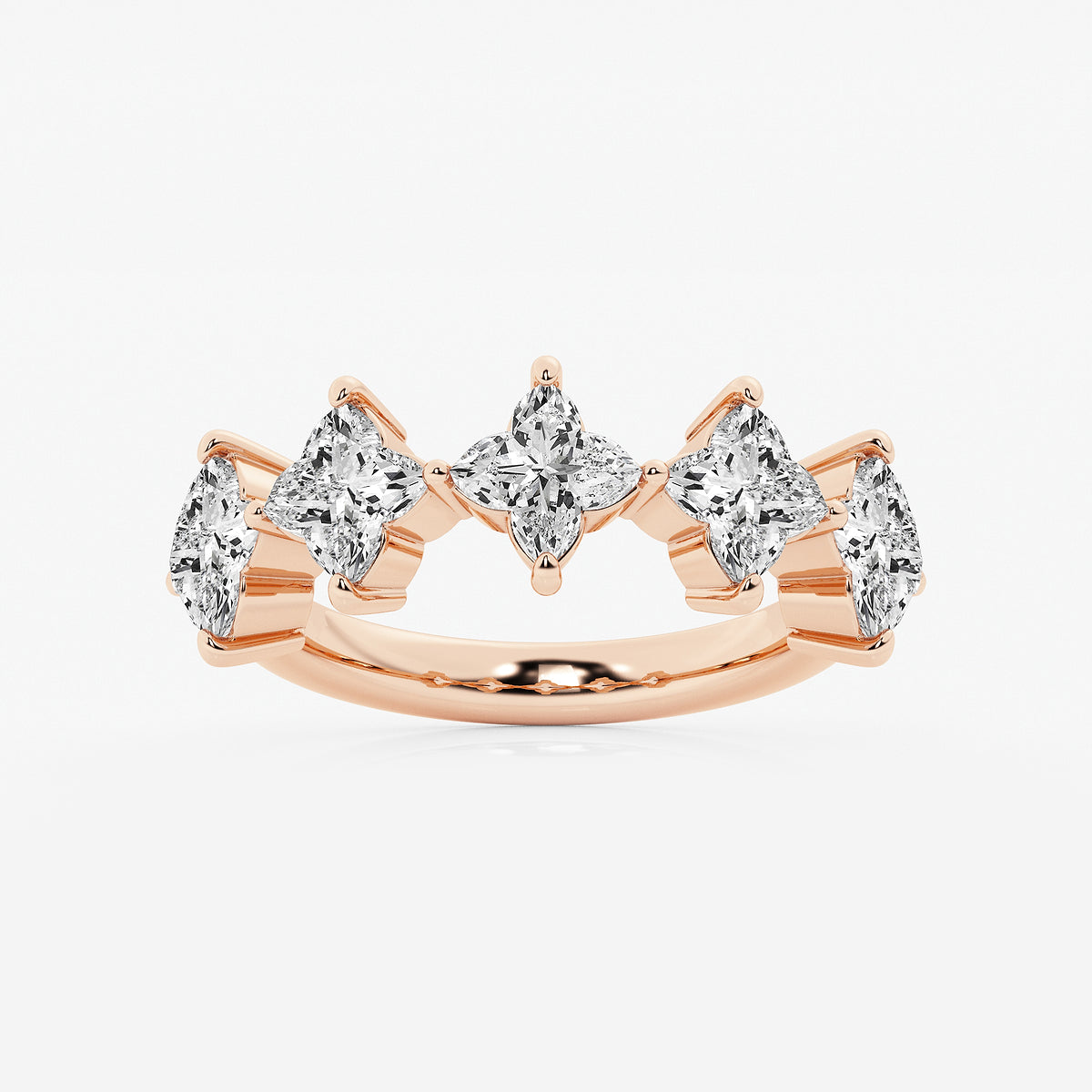 GWA163 - product video for 3 ctw Flower Lab Grown Diamond Five Stone Anniversary Band