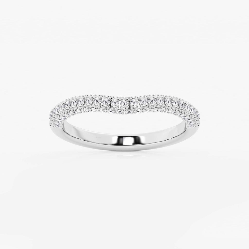 GWA165 - 2/5 ctw Round Lab Grown Diamond Prong Set Contour Wedding Band