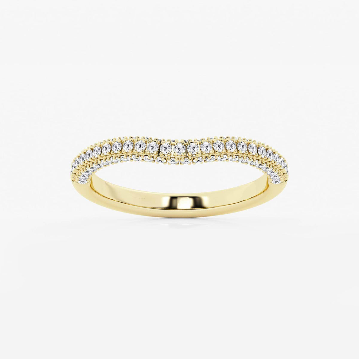 GWA165 - 2/5 ctw Round Lab Grown Diamond Prong Set Contour Wedding Band