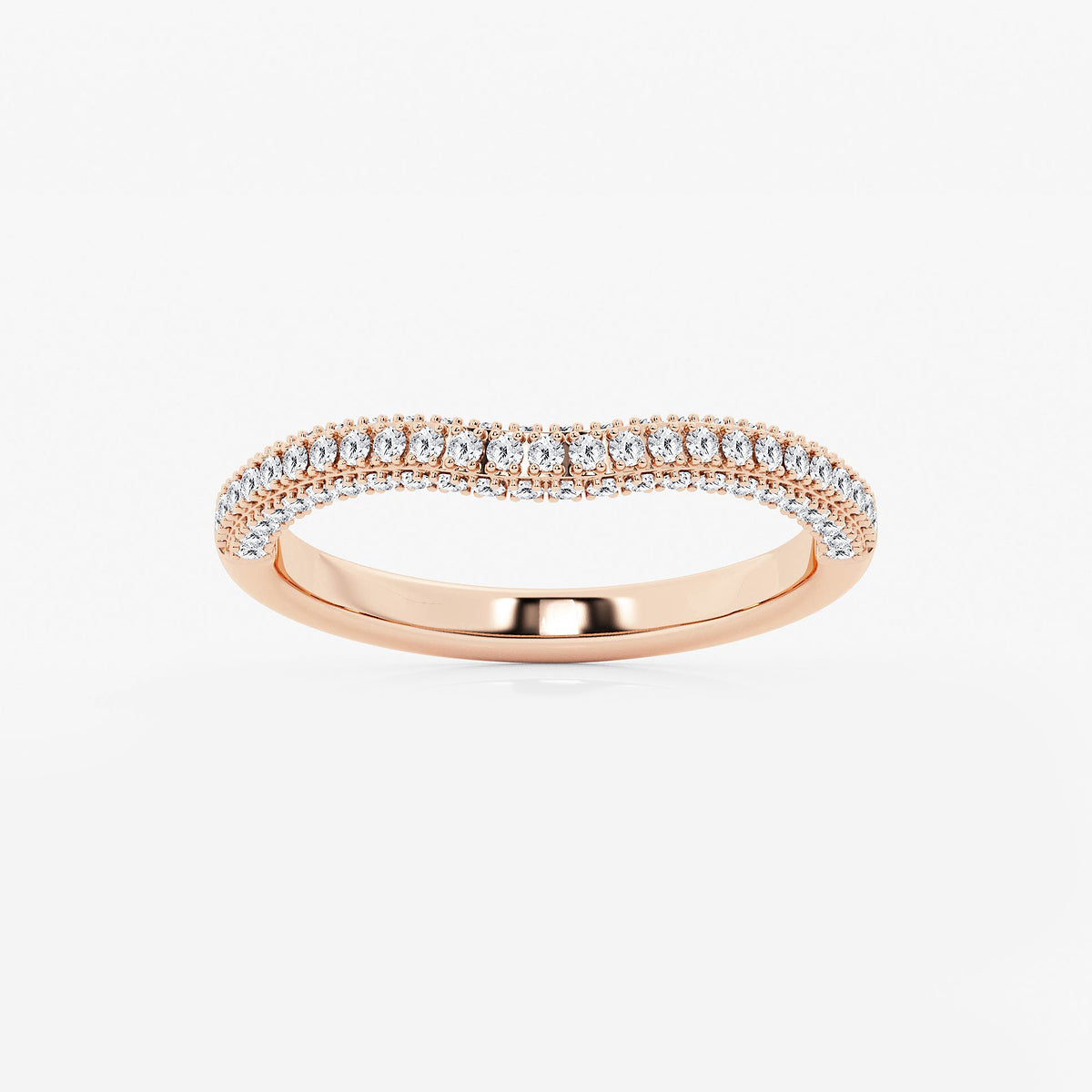 GWA165 - product video for 2/5 ctw Round Lab Grown Diamond Prong Set Contour Wedding Band