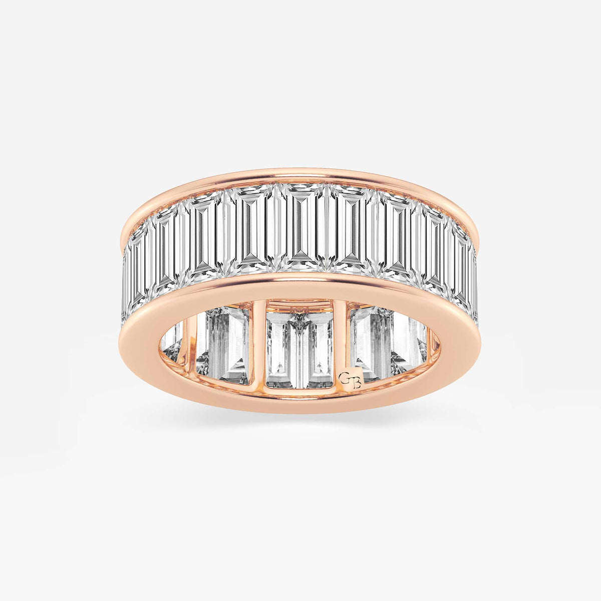 GWA168 - 6 7/8 ctw Baguette Lab Grown Diamond Channel Set Eternity Band - 7.5mm Width