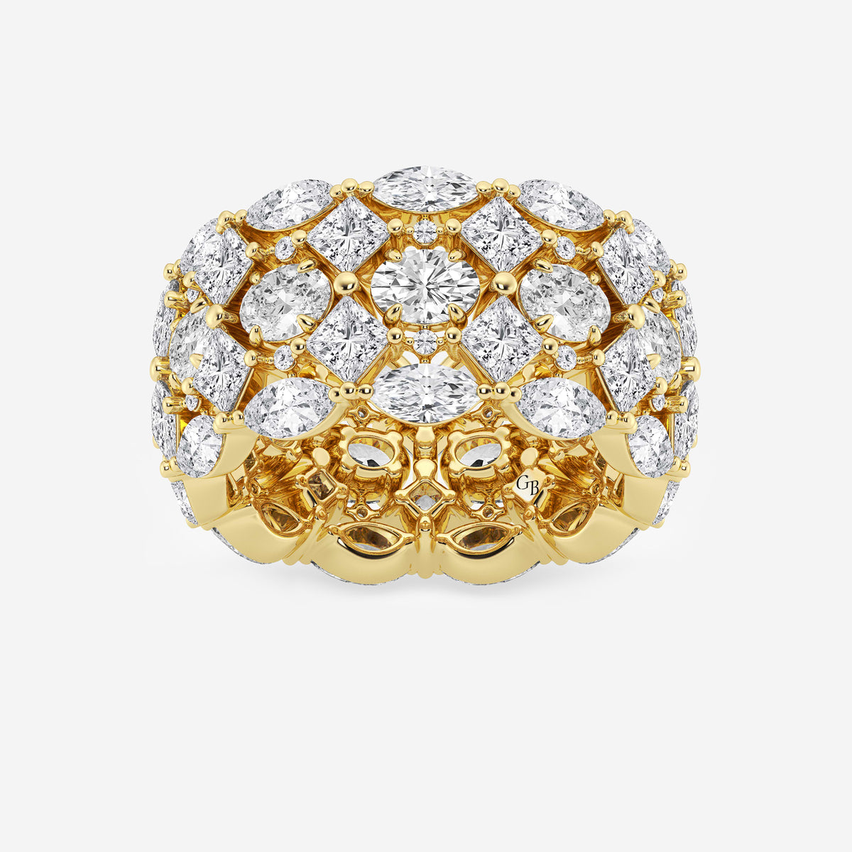 GWA170 - 7 ctw Mosaic Design Multi-Shape Lab Grown Diamond Eternity Band