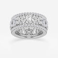 GWA171 - 6 ctw Multi-Shape Lab Grown Diamond Butterfly and Emerald Eternity Band