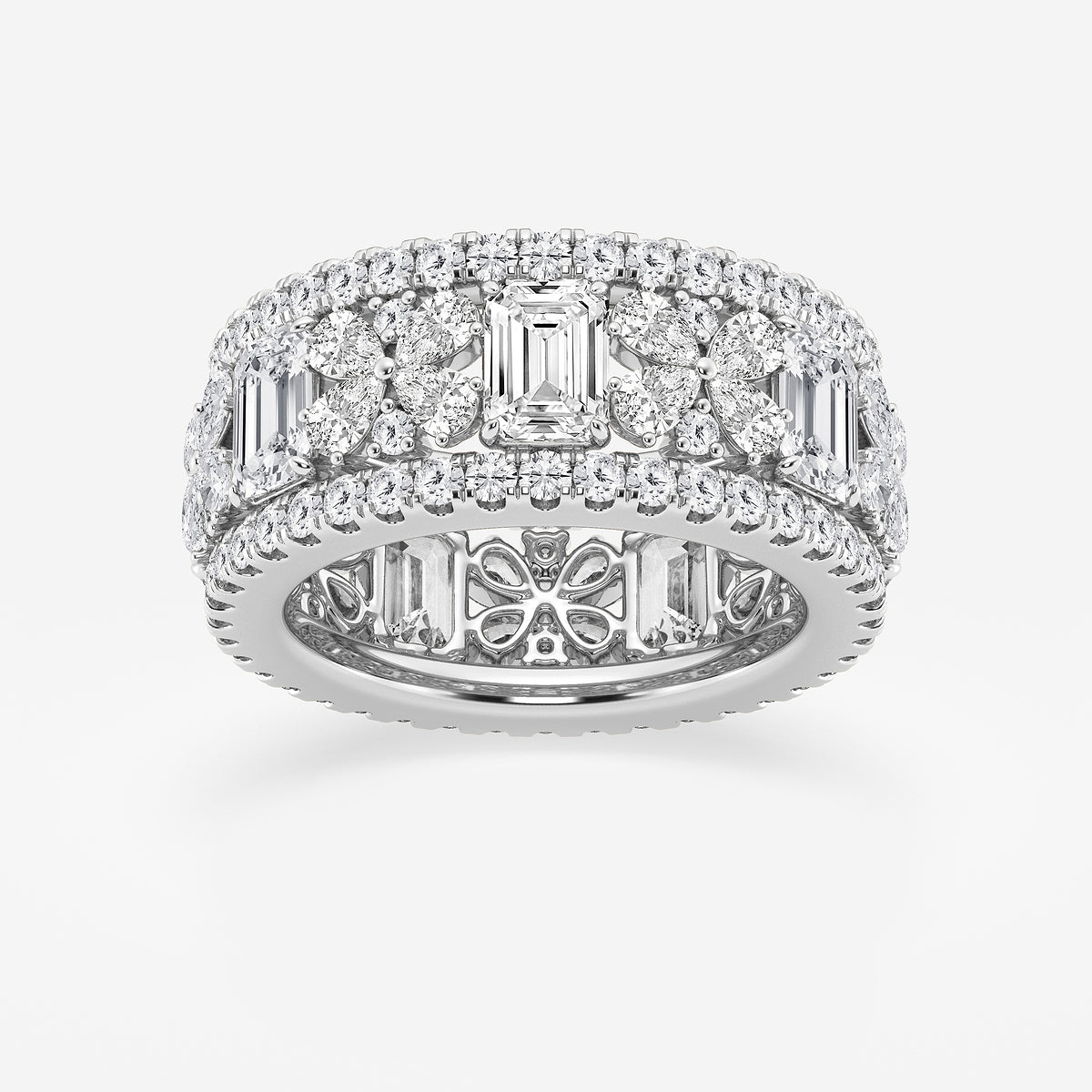 GWA171 - product video for 6 ctw Multi-Shape Lab Grown Diamond Butterfly and Emerald Eternity Band