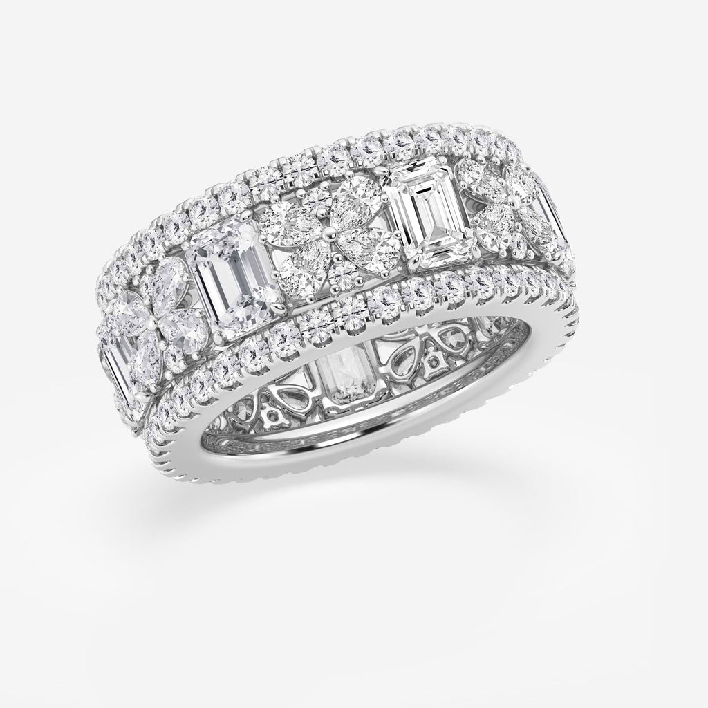 GWA171 - Additional Image 1 for  6 ctw Multi-Shape Lab Grown Diamond Butterfly and Emerald Eternity Band