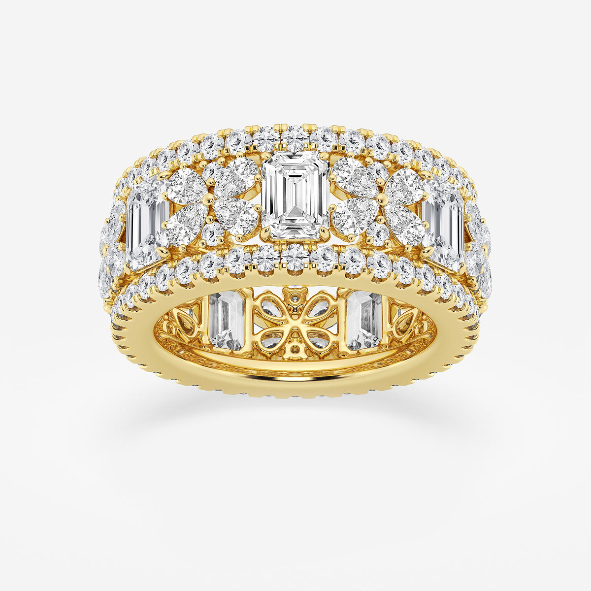 GWA171 - product video for 6 ctw Multi-Shape Lab Grown Diamond Butterfly and Emerald Eternity Band
