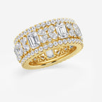 GWA171 - Additional Image 1 for  6 ctw Multi-Shape Lab Grown Diamond Butterfly and Emerald Eternity Band