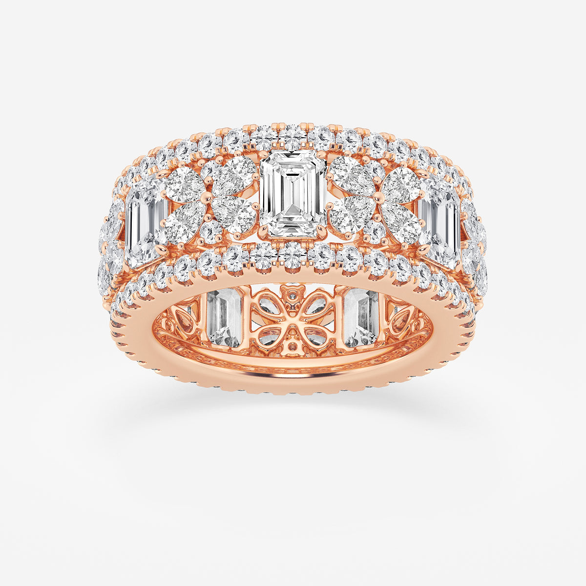 GWA171 - product video for 6 ctw Multi-Shape Lab Grown Diamond Butterfly and Emerald Eternity Band