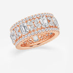 GWA171 - Additional Image 1 for  6 ctw Multi-Shape Lab Grown Diamond Butterfly and Emerald Eternity Band