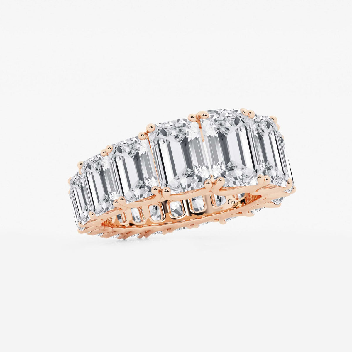 GWA172 - Additional Image 1 for  11 ctw Emerald Lab Grown Diamond Graduated Eternity Band