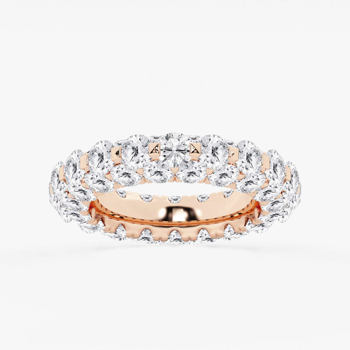 GWA174 - 6 1/2 ctw Round Lab Grown Diamond Dome Eternity Band - 5mm Width