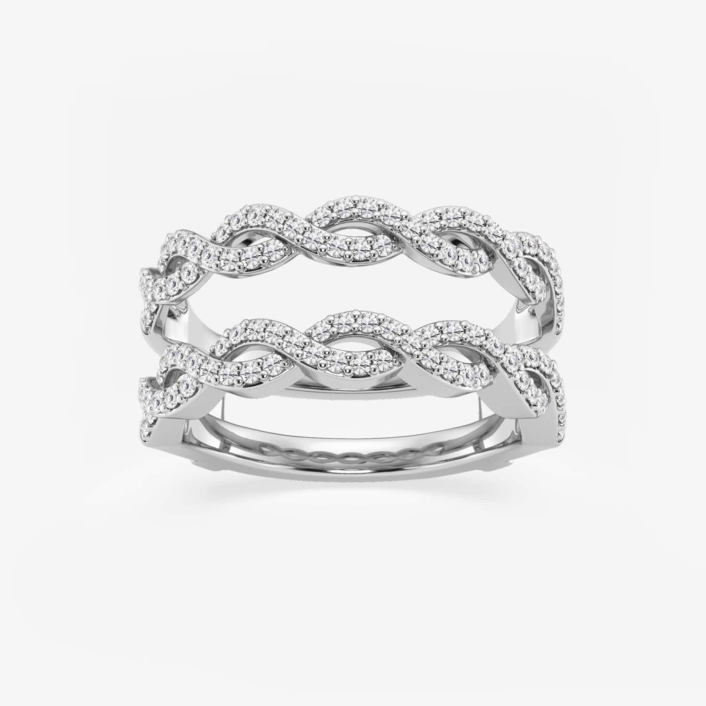 GWA176 - 1/2 ctw Round Lab Grown Diamond Braided Ring Enhancer