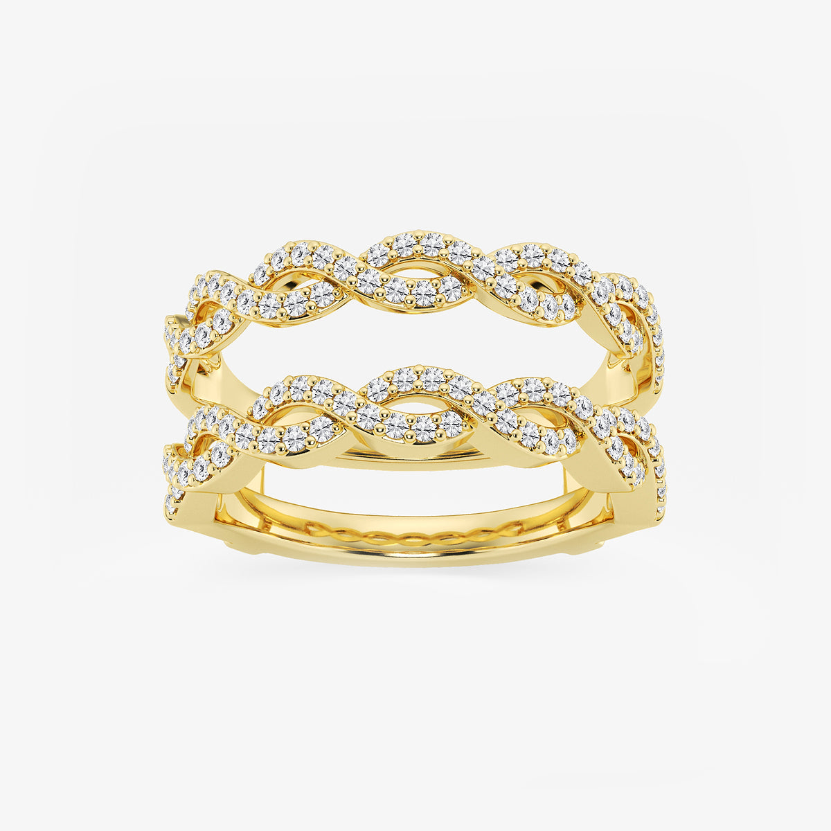 GWA176 - product video for 1/2 ctw Round Lab Grown Diamond Braided Ring Enhancer