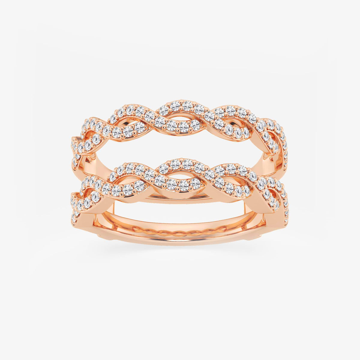 GWA176 - 1/2 ctw Round Lab Grown Diamond Braided Ring Enhancer