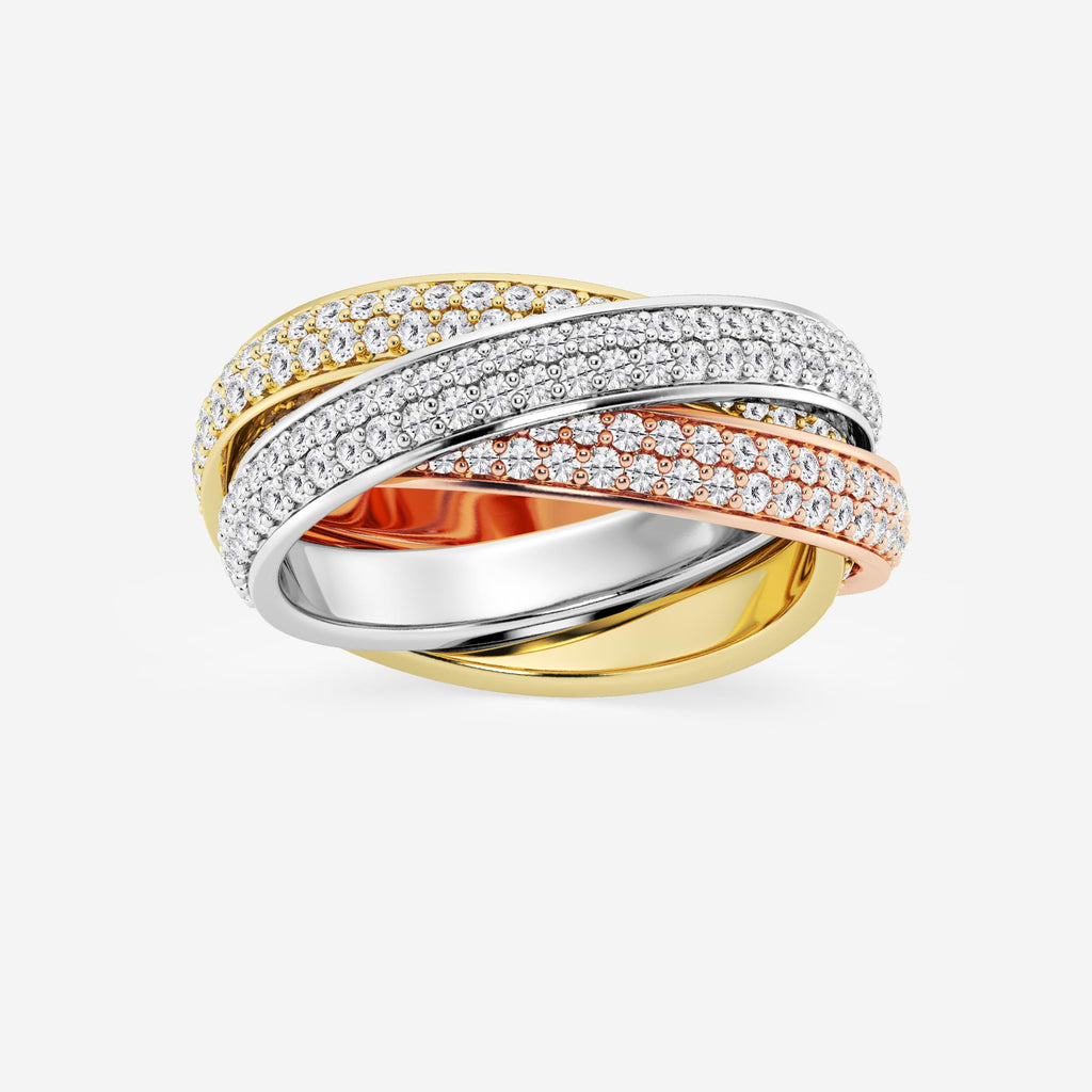 GWA178 - 2 ctw Round Lab Grown Diamond Pave Infinity Eternity Band - 8mm Width