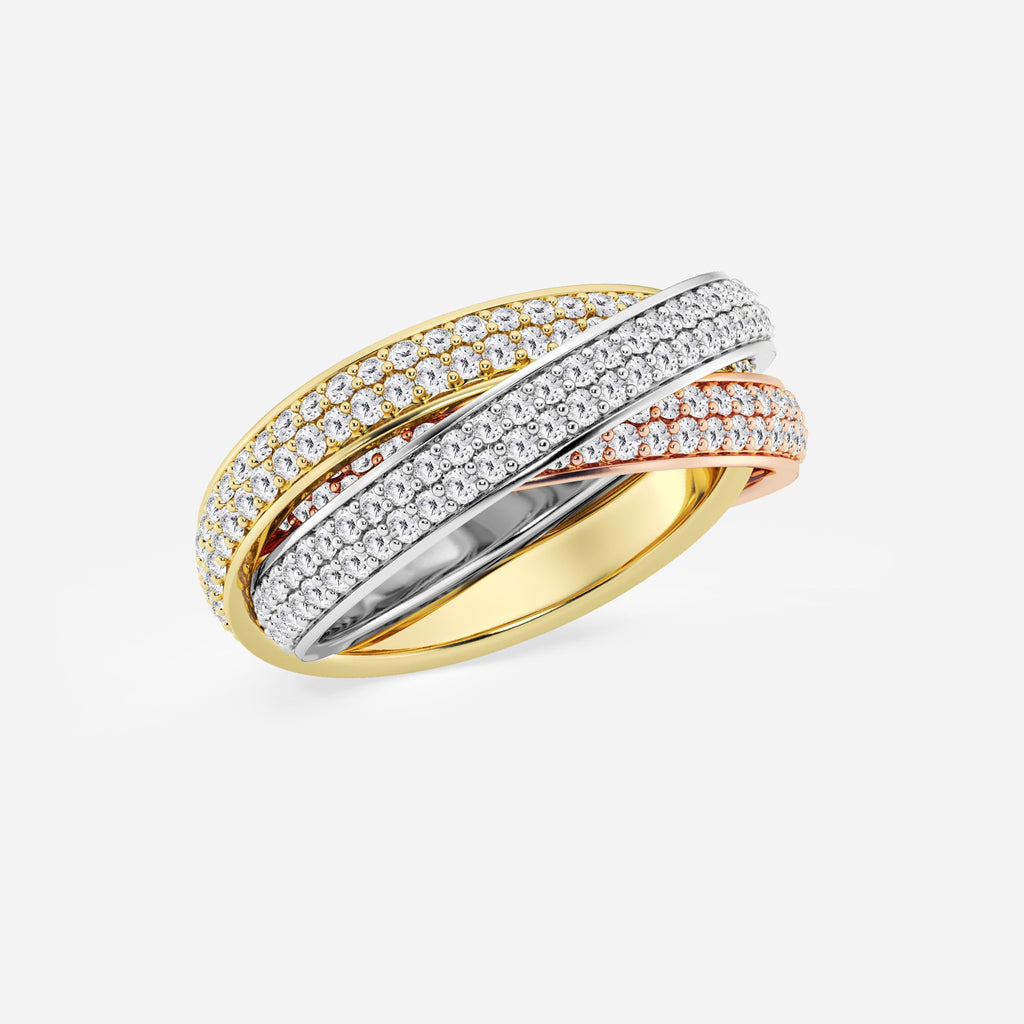 GWA178 - Additional Image 1 for  2 ctw Round Lab Grown Diamond Pave Infinity Eternity Band - 8mm Width