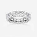 GWA179 - 4 ctw Emerald Lab Grown Diamond Double Row Eternity Band - 5.2mm Width