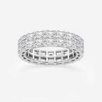 GWA179 - 4 ctw Emerald Lab Grown Diamond Double Row Eternity Band - 5.2mm Width