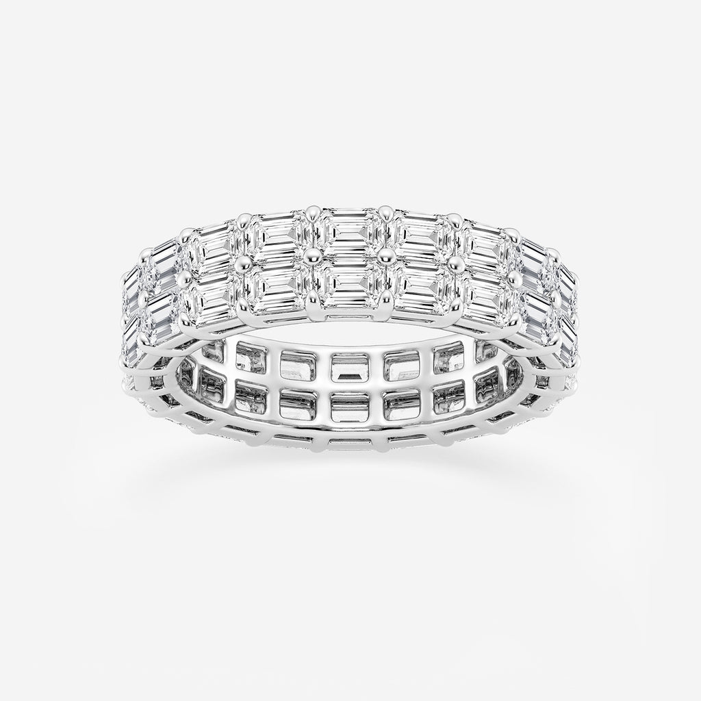 GWA179 - product video for 4 ctw Emerald Lab Grown Diamond Double Row Eternity Band - 5.2mm Width