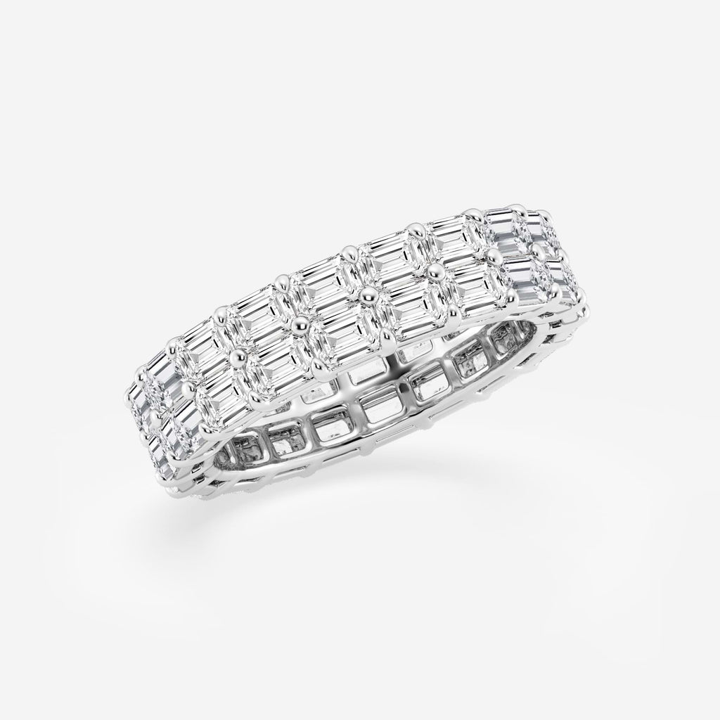 GWA179 - Additional Image 1 for  4 ctw Emerald Lab Grown Diamond Double Row Eternity Band - 5.2mm Width