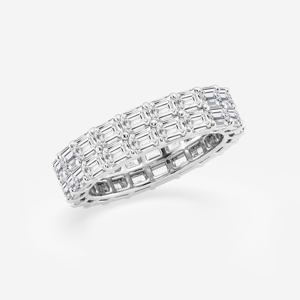 GWA179 - Additional Image 1 for  4 ctw Emerald Lab Grown Diamond Double Row Eternity Band - 5.2mm Width