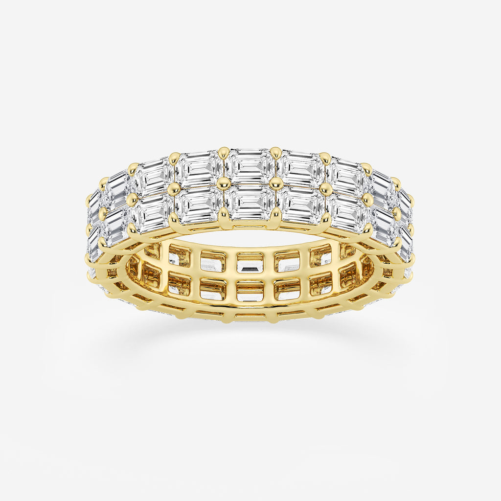 GWA179 - product video for 4 ctw Emerald Lab Grown Diamond Double Row Eternity Band - 5.2mm Width