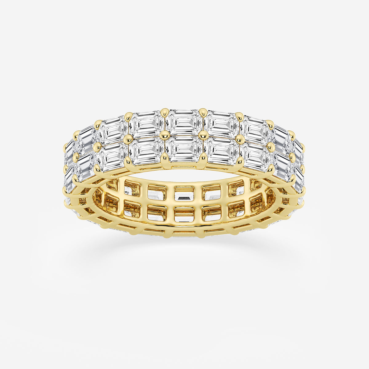 GWA179 - product video for 4 ctw Emerald Lab Grown Diamond Double Row Eternity Band - 5.2mm Width