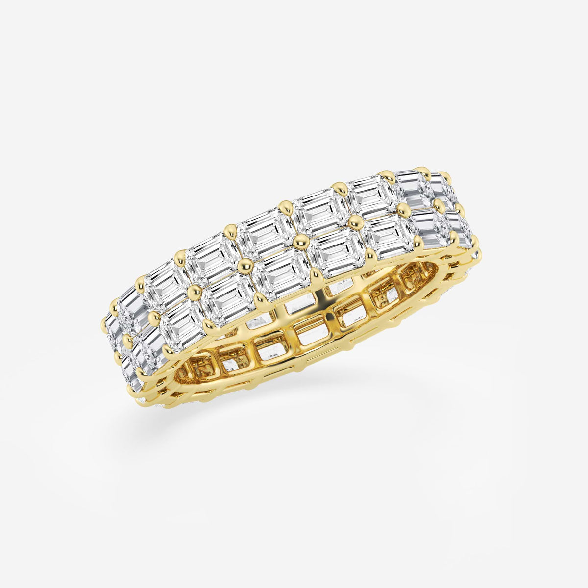 GWA179 - Additional Image 1 for  4 ctw Emerald Lab Grown Diamond Double Row Eternity Band - 5.2mm Width