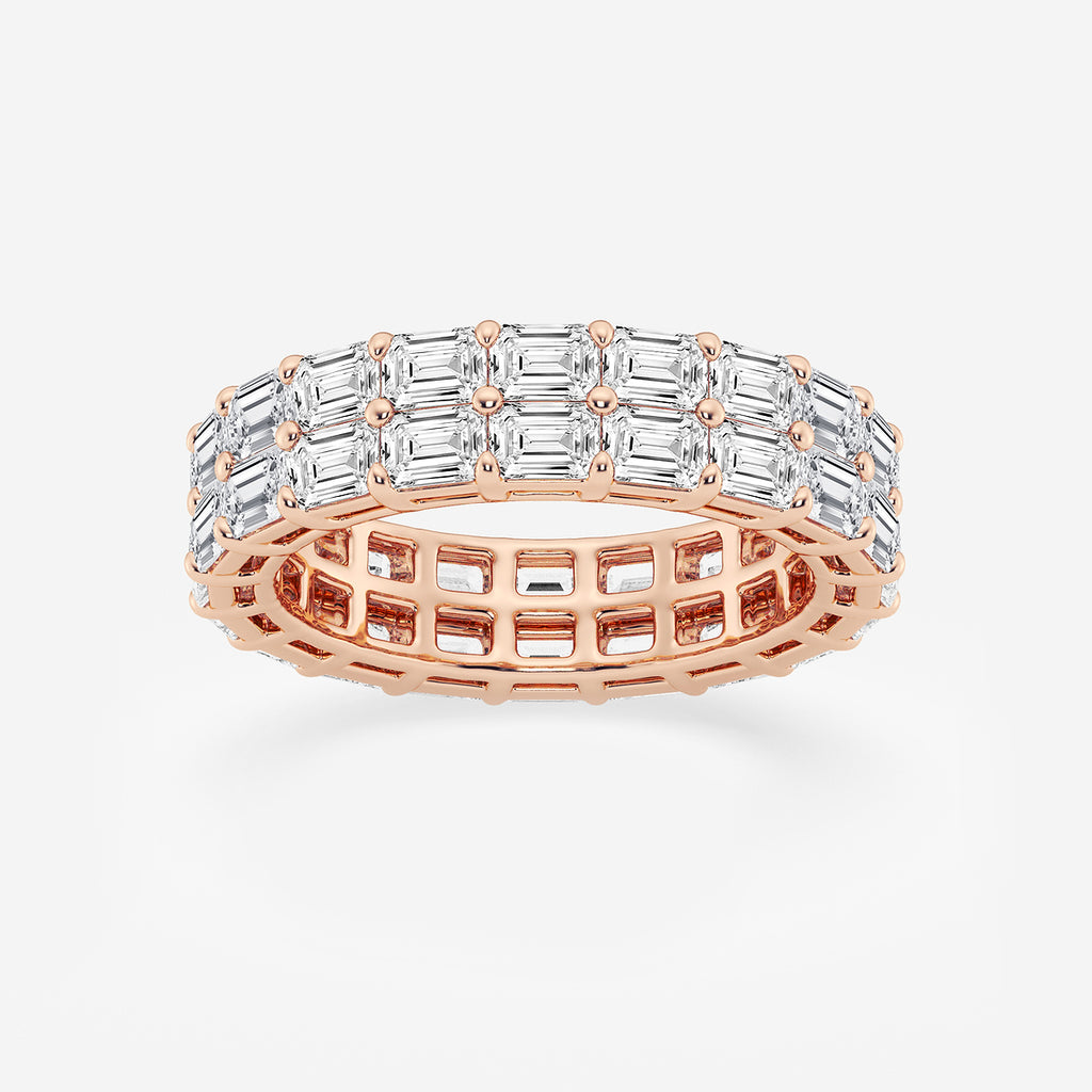GWA179 - product video for 4 ctw Emerald Lab Grown Diamond Double Row Eternity Band - 5.2mm Width