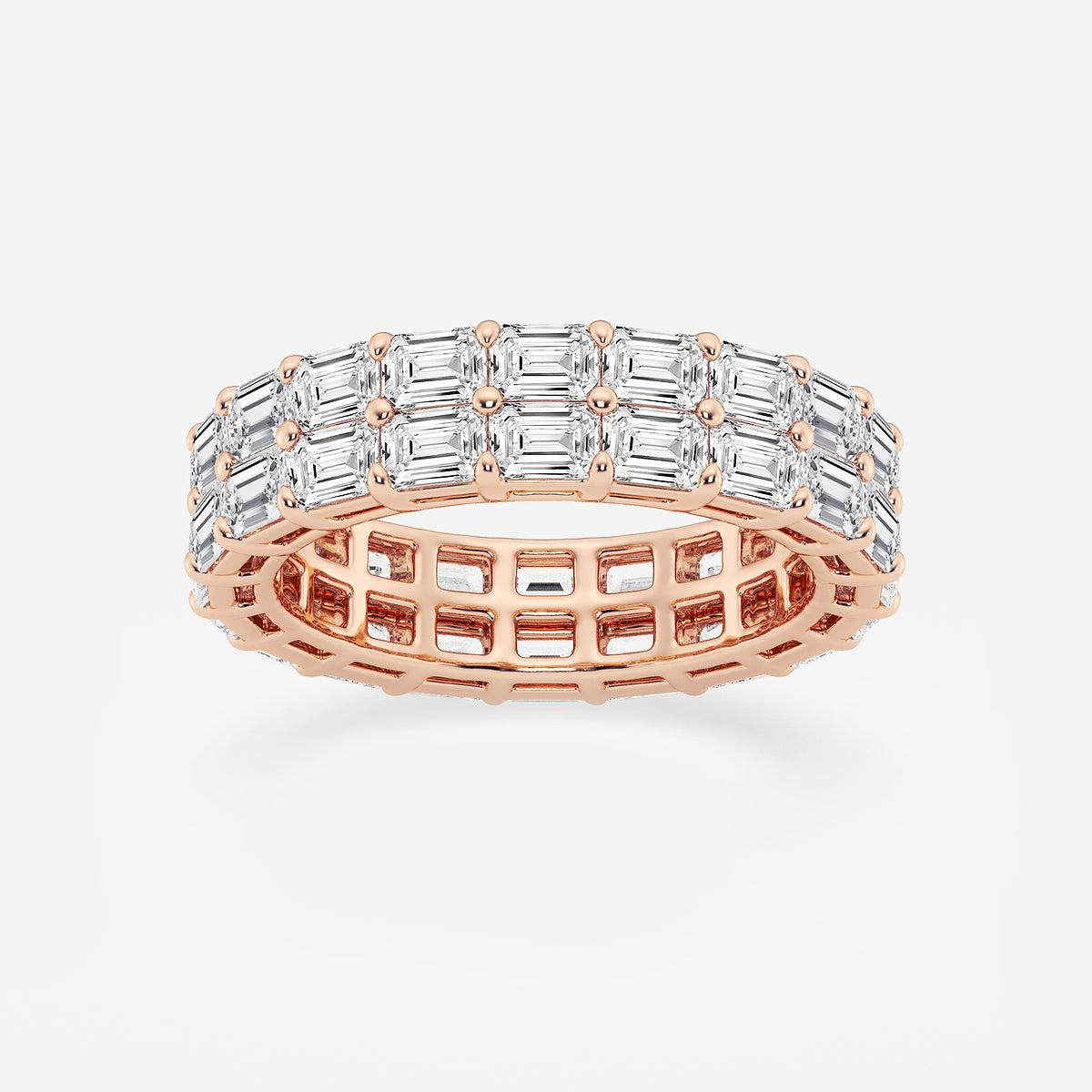GWA179 - product video for 4 ctw Emerald Lab Grown Diamond Double Row Eternity Band - 5.2mm Width