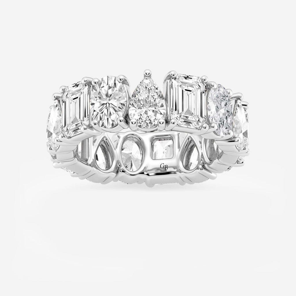 GWA181 - 8 1/4 ctw Multi-Shape Lab Grown Diamond Eternity Band - 6.8mm Width
