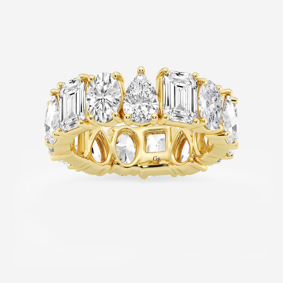 GWA181 - 8 1/4 ctw Multi-Shape Lab Grown Diamond Eternity Band - 6.8mm Width