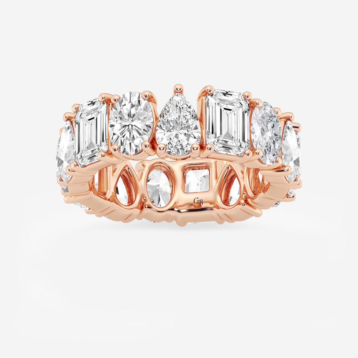 GWA181 - 8 1/4 ctw Multi-Shape Lab Grown Diamond Eternity Band - 6.8mm Width