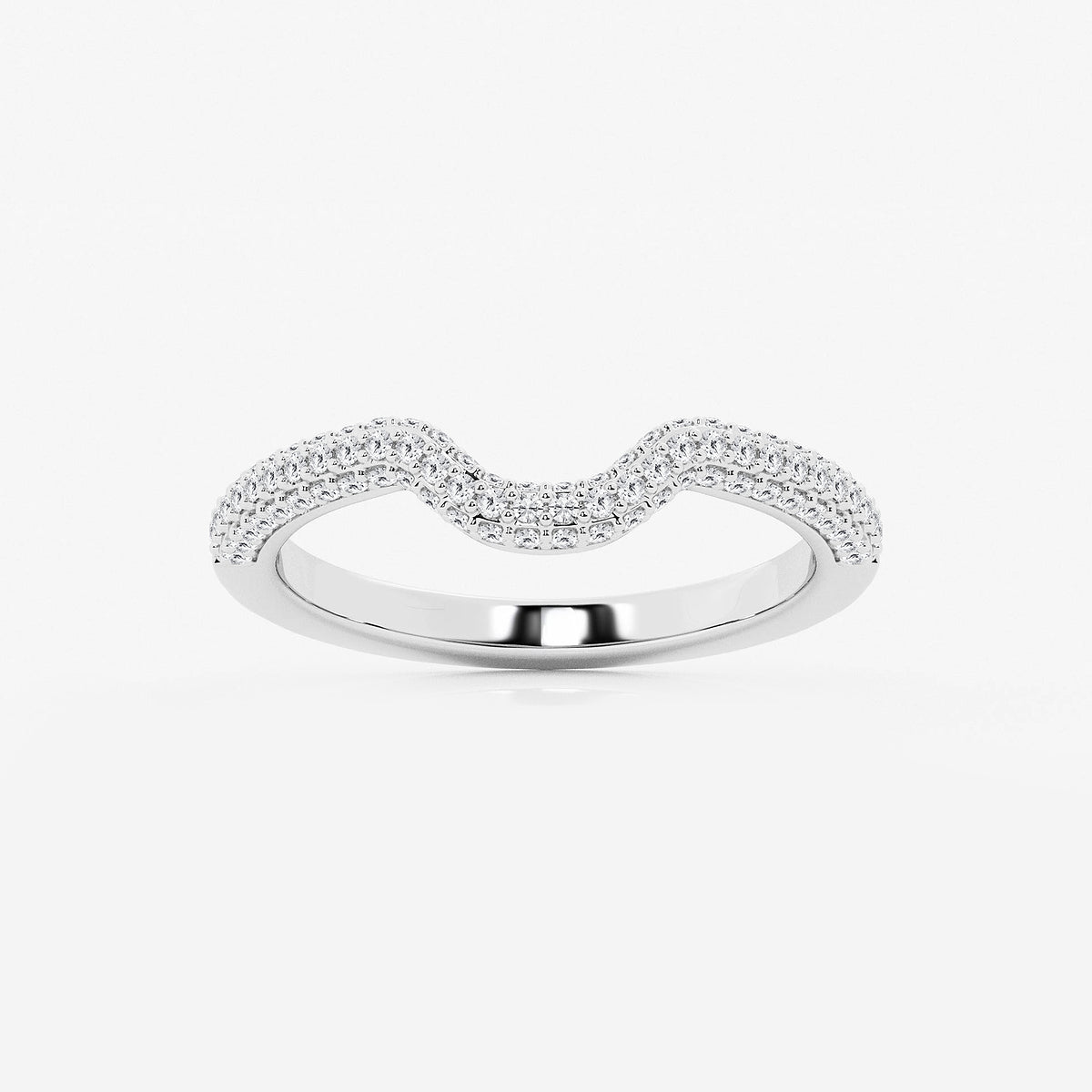 GWA182 - product video for 2/5 ctw Round Lab Grown Diamond Prong Set Wedding Band 18K White Gold